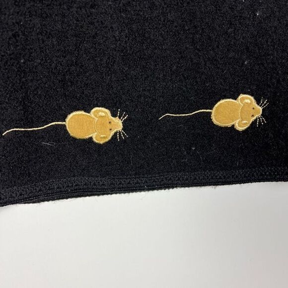 Vintage 90s 100% Boiled Wool Cat & Mouse Vest Black Women’s XL RARE! - Picture 8 of 11